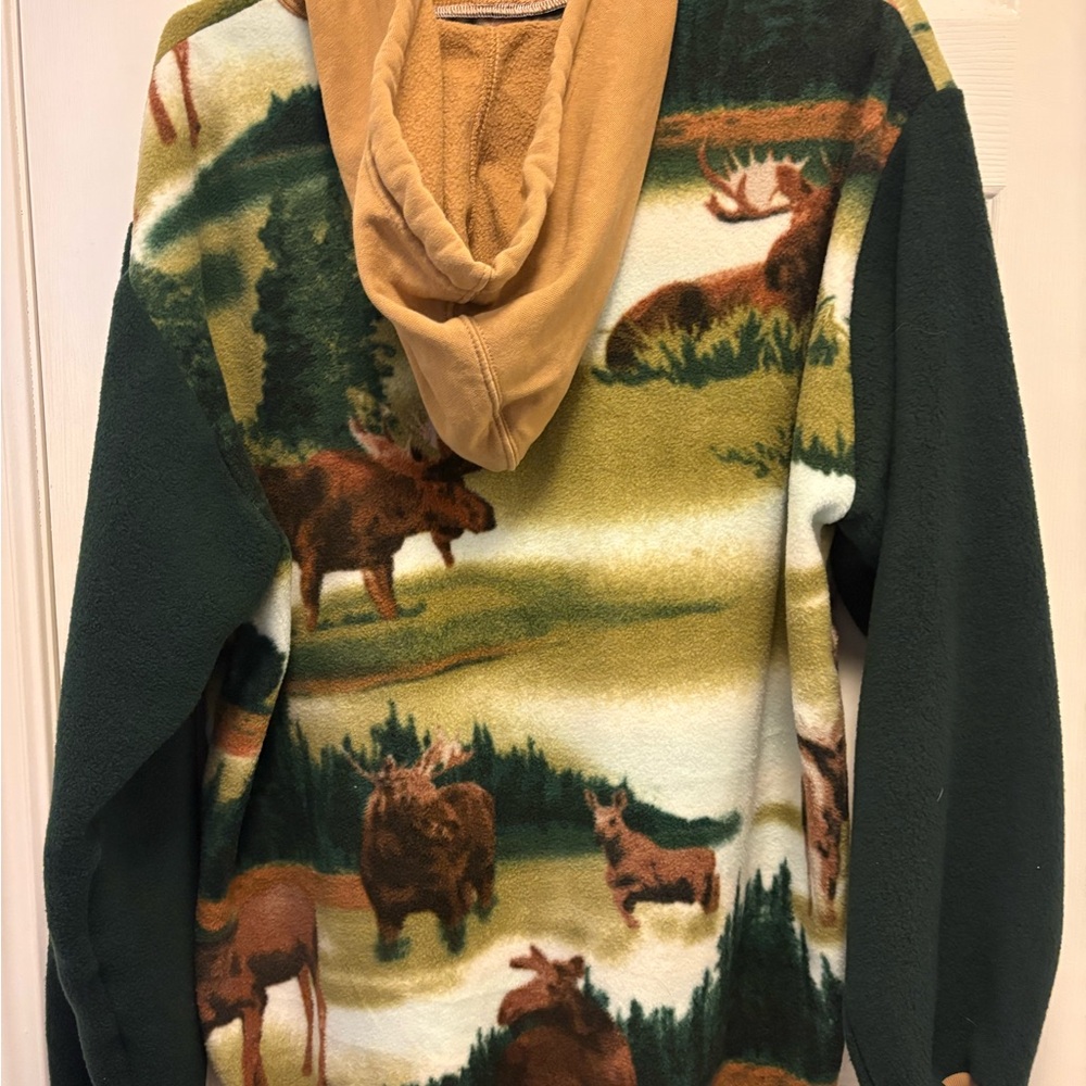 Handmade Moose Fleece Hoodie - Picture 2 of 2